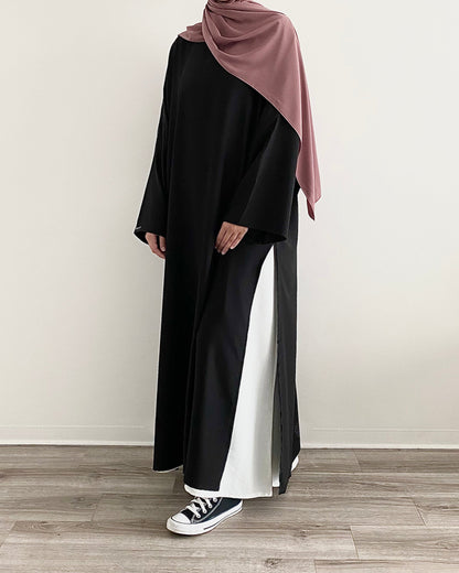 Abaya Chic Moderne 2 piece – Silhouette Longue Élégante KAKI